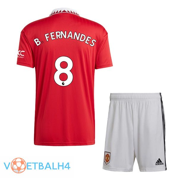 Manchester United (B. FERNANDES 8) kinderen voetbal jersey thuis rood 2022/2023