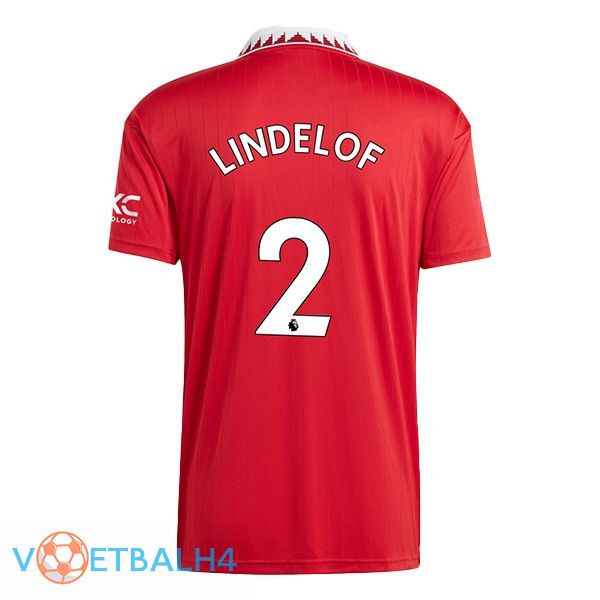 Manchester United (LINDELOF 2) voetbal jersey thuis rood 2022/2023