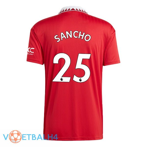 Manchester United (SANCHO 25) voetbal jersey thuis rood 2022/2023