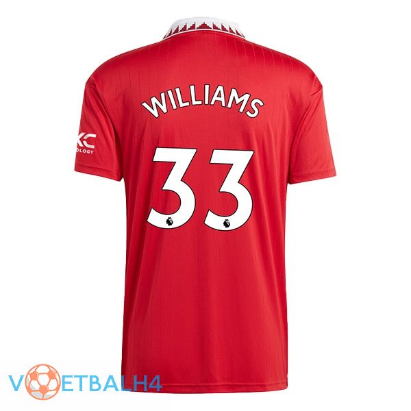 Manchester United (WILLIAMS 33) voetbal jersey thuis rood 2022/2023