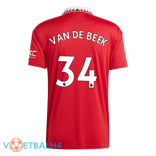 Manchester United (VAN DE BEEK 34) voetbal jersey thuis rood 2022/2023