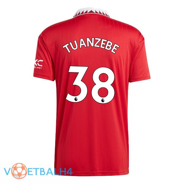 Manchester United (TUANZEBE 38) voetbal jersey thuis rood 2022/2023