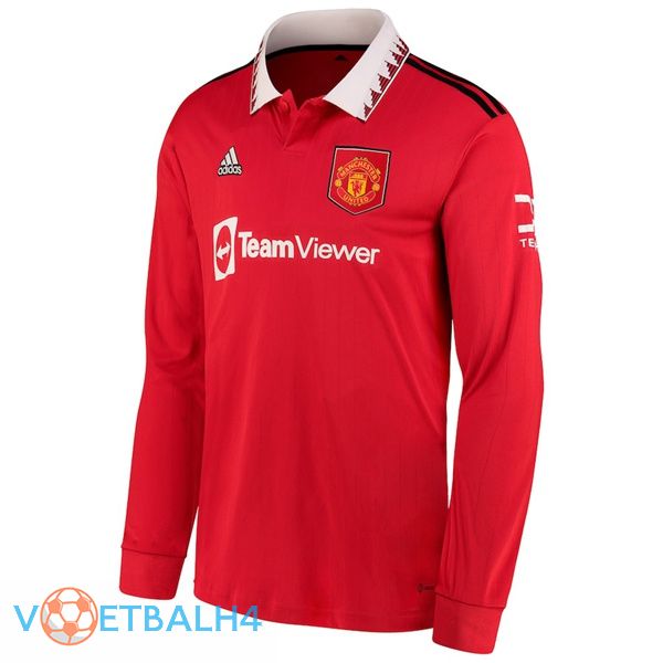 Manchester United voetbal jersey thuis lange mouwrood 2022/2023