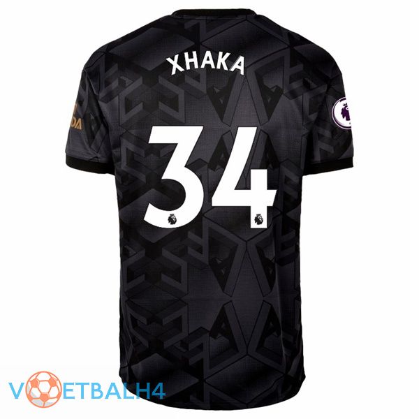 Arsenal (XHAKA 34) voetbal jersey uit zwart 2022/2023