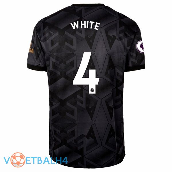 Arsenal (wit 4) voetbal jersey uit zwart 2022/2023