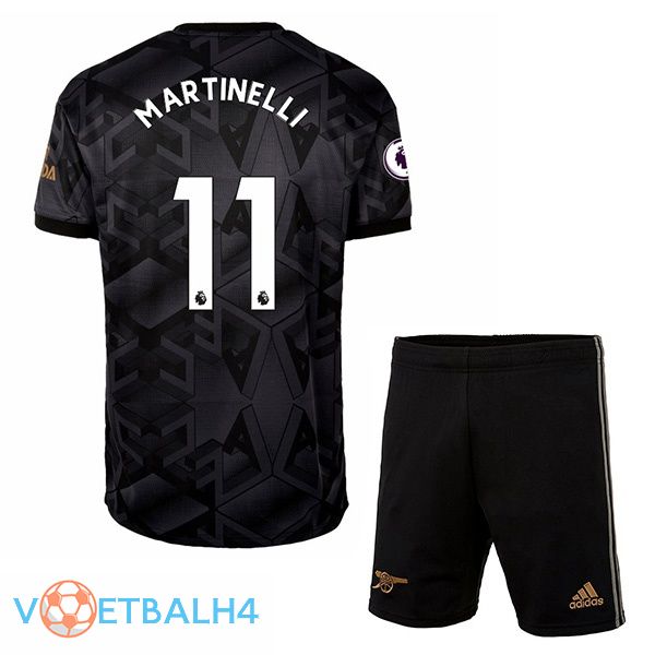 Arsenal (MARTINELLI 11) kinderen voetbal jersey uit zwart 2022/2023