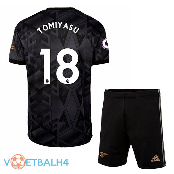 Arsenal (TOMIYASU 18) kinderen voetbal jersey uit zwart 2022/2023