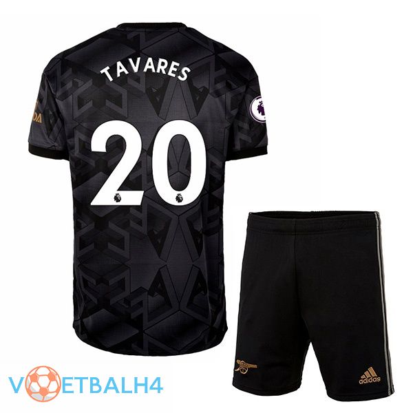 Arsenal (TAVARES 20) kinderen voetbal jersey uit zwart 2022/2023