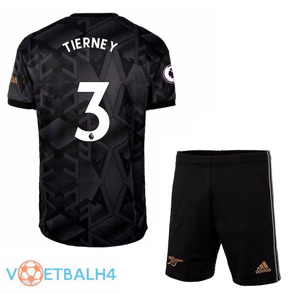 Arsenal (TIERNEY 3) kinderen voetbal jersey uit zwart 2022/2023