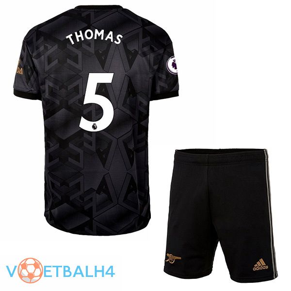 Arsenal (THOMAS 5) kinderen voetbal jersey uit zwart 2022/2023