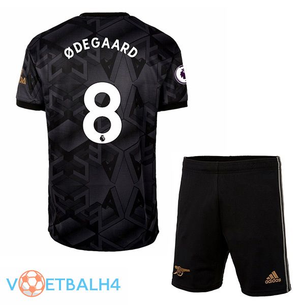 Arsenal (ØDEGAARD 8) kinderen voetbal jersey uit zwart 2022/2023