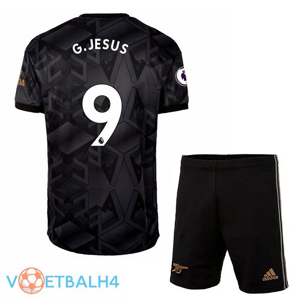 Arsenal (G.JESUS 9) kinderen voetbal jersey uit zwart 2022/2023