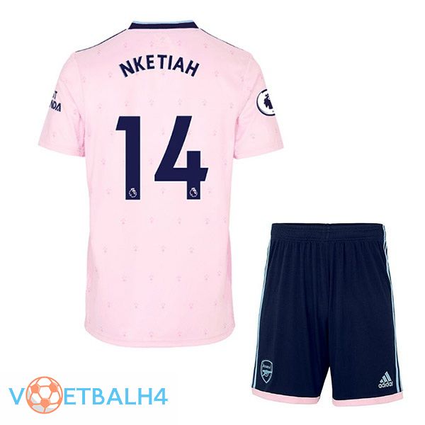 Arsenal (NKETIAH 14) kinderen voetbal jersey uit roze 2022/2023