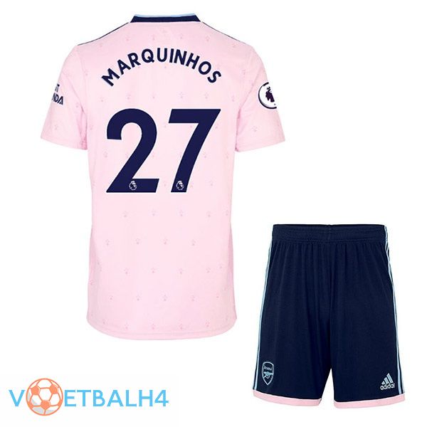 Arsenal (MARQUINHOS 27) kinderen voetbal jersey uit roze 2022/2023