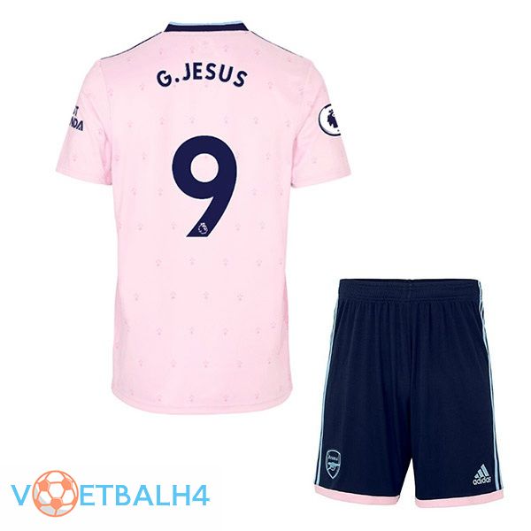 Arsenal (G.JESUS 9) kinderen voetbal jersey uit roze 2022/2023