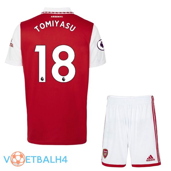 Arsenal (TOMIYASU 18) jersey kinderen thuis rood wit 2022/2023