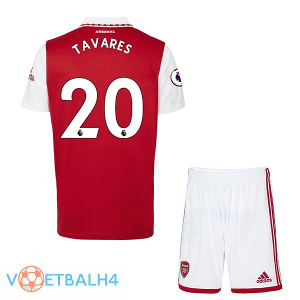 Arsenal (TAVARES 20) jersey kinderen thuis rood wit 2022/2023