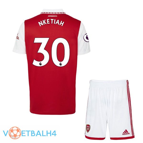 Arsenal (NKETIAH 30) jersey kinderen thuis rood wit 2022/2023