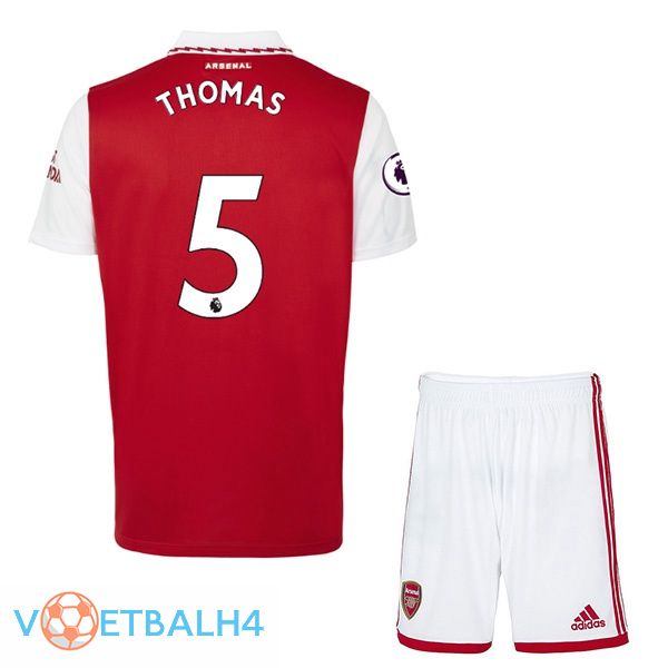 Arsenal (THOMAS 5) jersey kinderen thuis rood wit 2022/2023