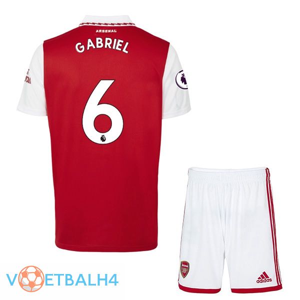 Arsenal (GABRIEL 6) jersey kinderen thuis rood wit 2022/2023