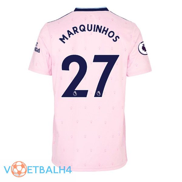 Arsenal (MARQUINHOS 27) voetbal jersey uit roze 2022/2023