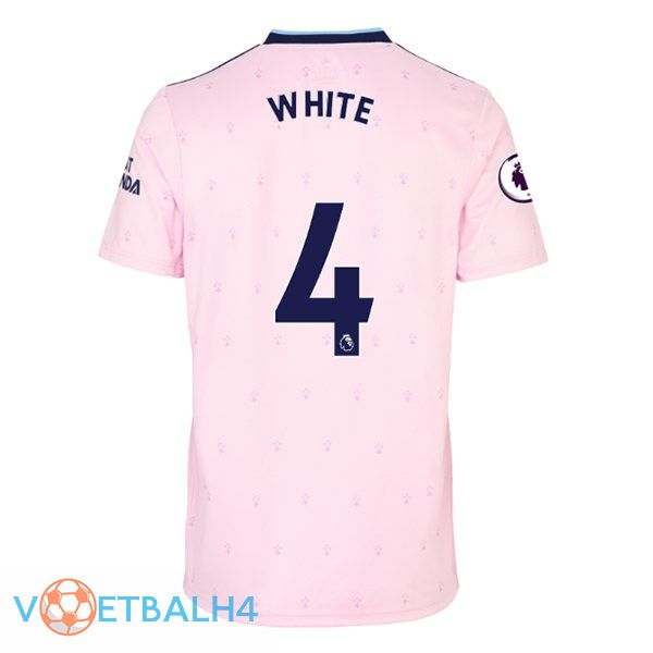 Arsenal (wit 4) voetbal jersey uit roze 2022/2023