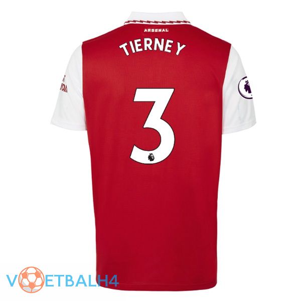 Arsenal (TIERNEY 3) jersey thuis rood wit 2022/2023