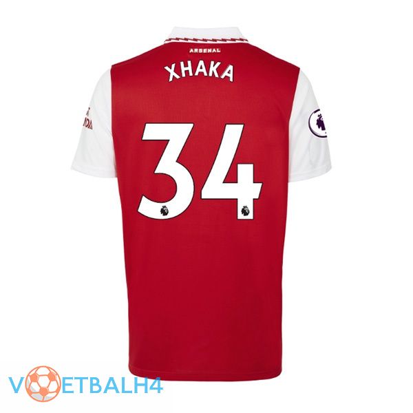 Arsenal (XHAKA 34) jersey thuis rood wit 2022/2023