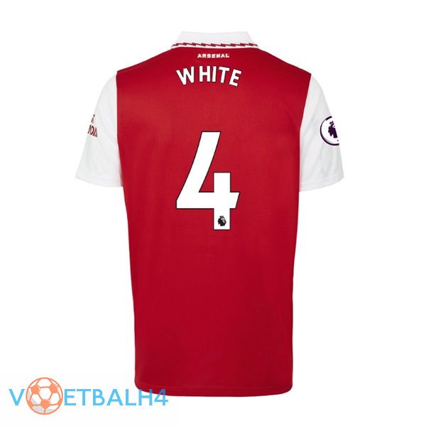 Arsenal (wit 4) jersey thuis rood wit 2022/2023