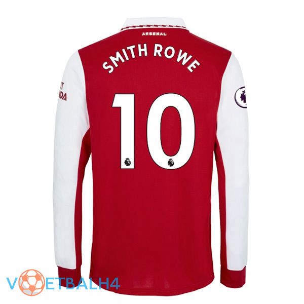 Arsenal (SMITH ROWE 10) jersey thuis lange mouwrood wit 2022/2023