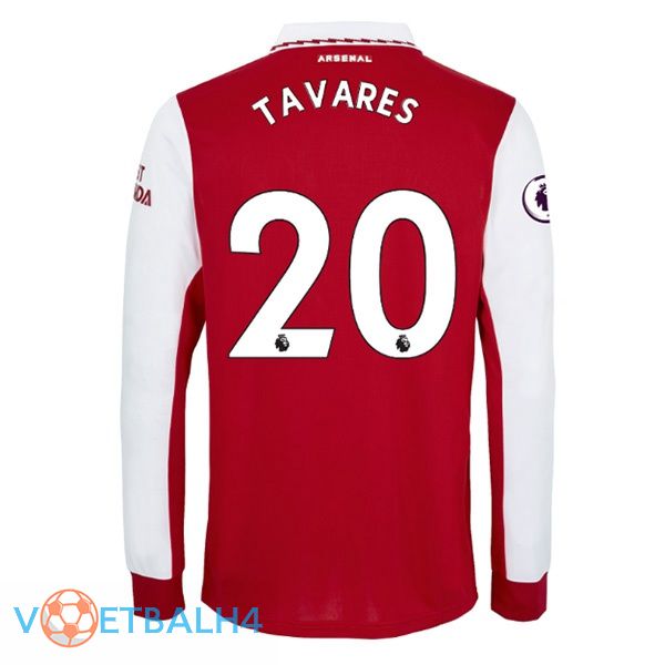 Arsenal (TAVARES 20) jersey thuis lange mouwrood wit 2022/2023