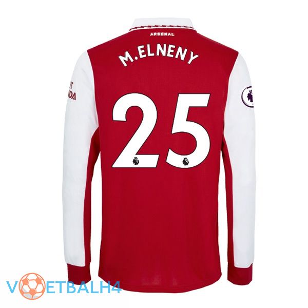 Arsenal (M.ELNENY 25) jersey thuis thuis lange mouwrood wit 2022/2023