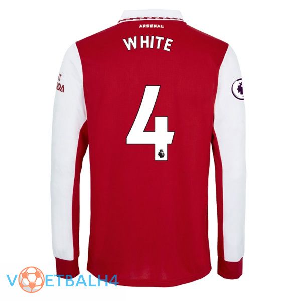 Arsenal (wit 4) jersey thuis lange mouwrood wit 2022/2023