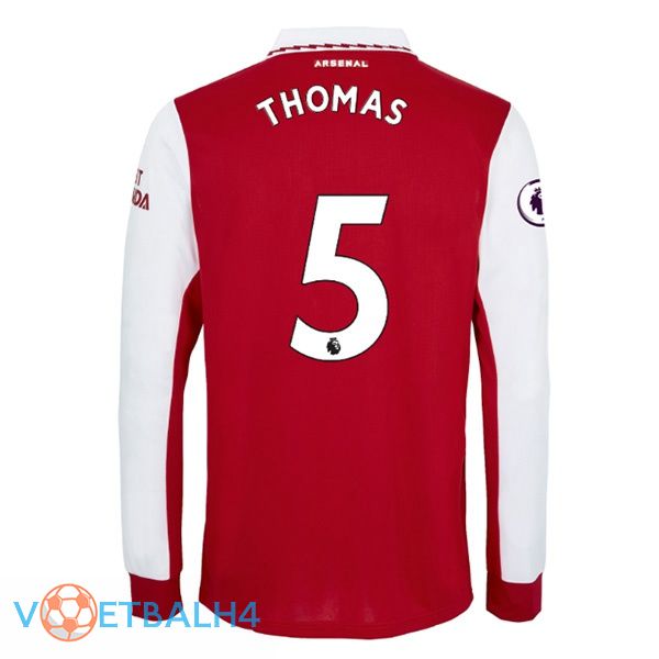 Arsenal (THOMAS 5) jersey thuis lange mouwrood wit 2022/2023