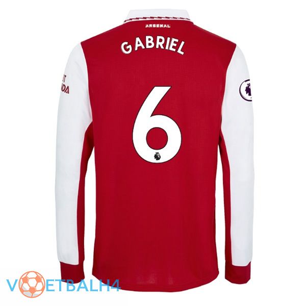 Arsenal (GABRIEL 6) jersey thuis lange mouwrood wit 2022/2023