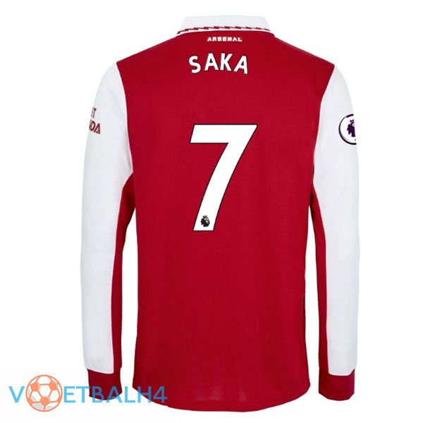 Arsenal (SAKA 7) jersey thuis lange mouwrood wit 2022/2023