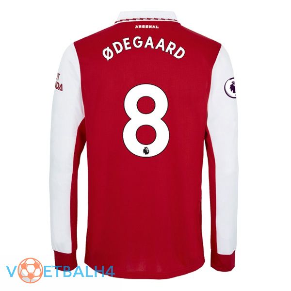 Arsenal (ØDEGAARD 8) jersey thuis lange mouwrood wit 2022/2023