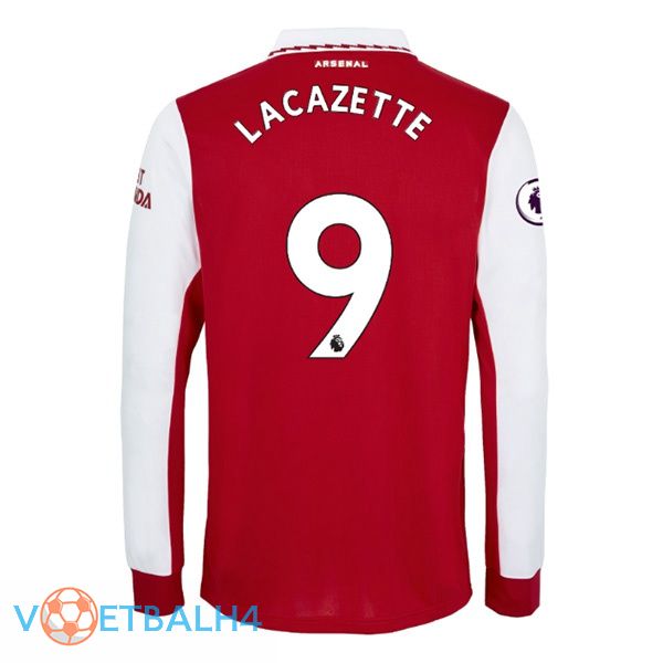 Arsenal (LACAZETTE 9) jersey thuis lange mouwrood wit 2022/2023