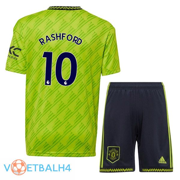 Manchester United (RASHFORD 10) kinderen voetbal jerseys derde groente 2022-2023