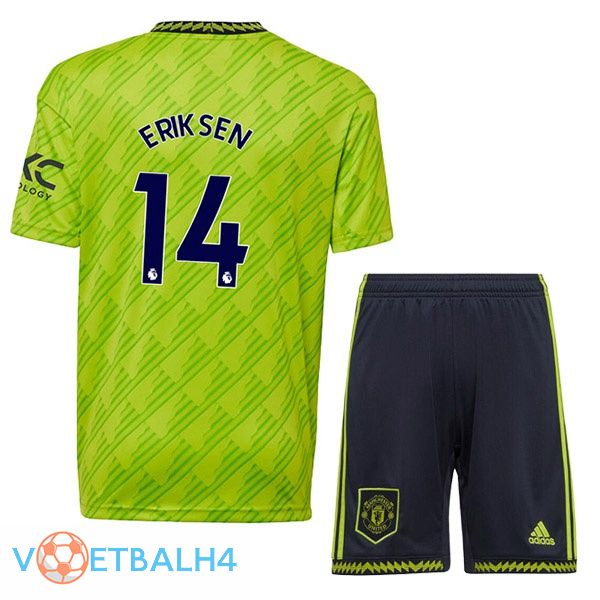 Manchester United (ERIKSEN 14) kinderen voetbal jerseys derde groente 2022-2023