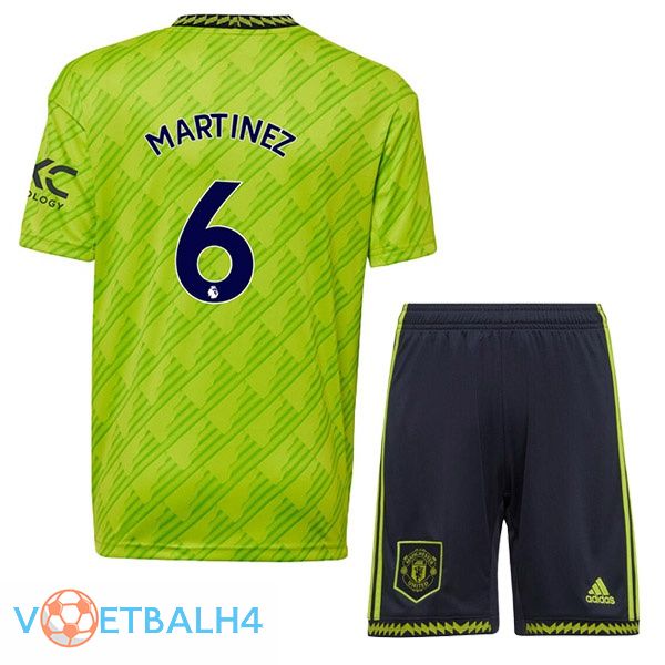 Manchester United (MARTINEZ 6) kinderen voetbal jerseys derde groente 2022-2023