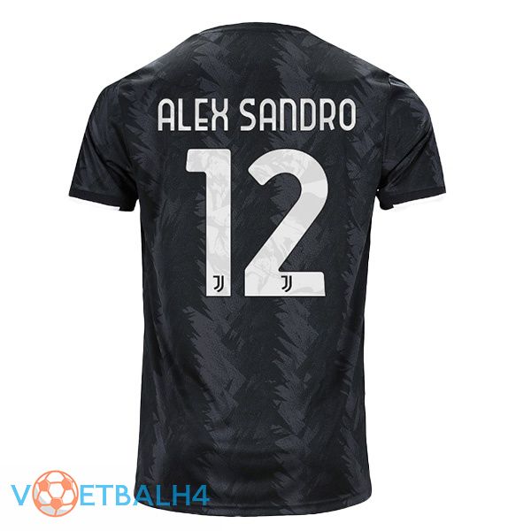 Juventus (ALEX SANDRO 12) voetbal jersey uit zwart 2022/2023