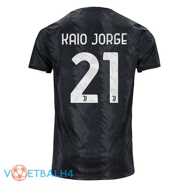 Juventus (KAIO JORGE 21) voetbal jersey uit zwart 2022/2023