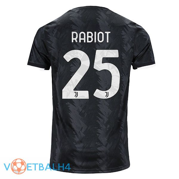 Juventus (RABIOT 25) voetbal jersey uit zwart 2022/2023