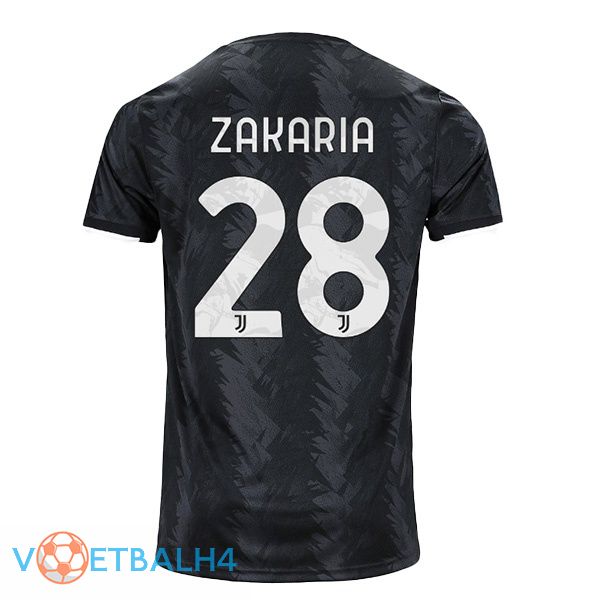 Juventus (ZAKARIA 28) voetbal jersey uit zwart 2022/2023