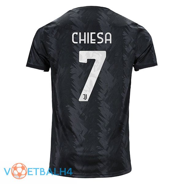 Juventus (CHIESA 7) voetbal jersey uit zwart 2022/2023