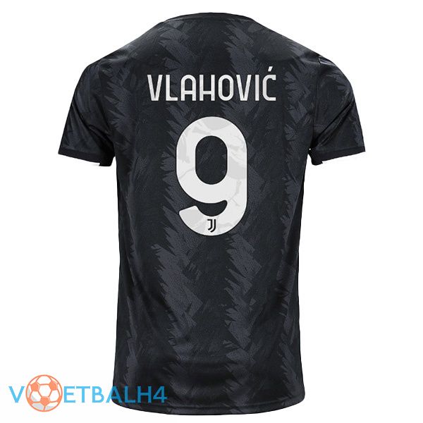 Juventus (VLAHOVIĆ 9) voetbal jersey uit zwart 2022/2023