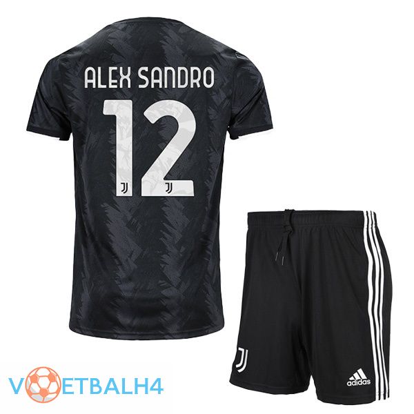 Juventus (ALEX SANDRO 12) kinderen voetbal jersey uit zwart 2022/2023