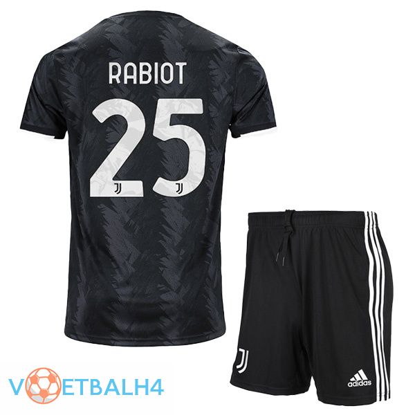 Juventus (RABIOT 25) kinderen voetbal jersey uit zwart 2022/2023