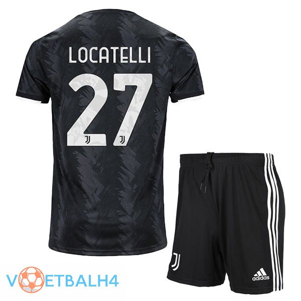 Juventus (LOCATELLI 27) kinderen voetbal jersey uit zwart 2022/2023